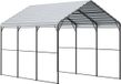 10 x 15 pieds carport en métal, rangement extérieur robuste pour voitures, abri pour bateaux
