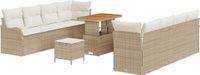 vidaXL Tuinbank - Set - 11 - st - Beige - poly - rattan