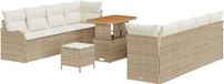 vidaXL Tuinbank - Set - 11 - st - Beige - poly - rattan