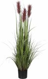 Mica Decorations Gras Pluim Kunstplant Groen/Bruin H120 x D45 cm