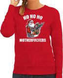 Bellatio Decorations Hohoho motherfuckers foute Kersttrui - rood - dames - M