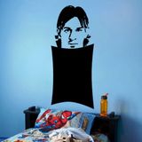 Ambiance Sticker Schoolbordsticker - uitwisbare zelfklevende muurstickers - LIONEL MESSI - 90x40cm