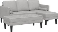 vidaXL Bankstel Wolkgrijs Polyester