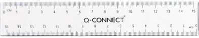Q-CONNECT meetlat | transparant polystereen | 15 cm