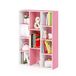 Furinno LUDER 11-kubus-draaiplank, boekenkast, wit/roze