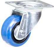 Tarsus roue pivotante 80 mm - roulements à billes - 120 kg - caoutchouc résistant à l'usure - bleu