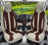BREMER SITZBEZÜGE Premium Camper stoelhoezen voor Roller Team WPL413 in Beige/Bruin (2 losse stoelen)