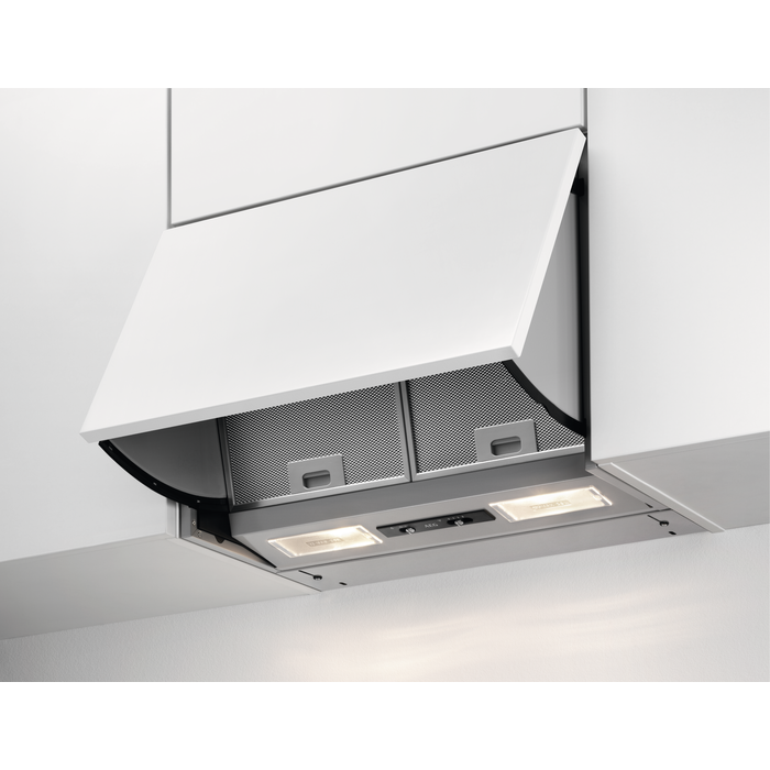 AEG DEB2631S Semi-inbouw (uittrekbaar) Afzuigkap - Zilver - 352 m³/uur - C