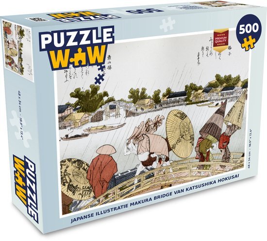 MuchoWow Puzzel Japanse illustratie Makura bridge van Katsushika Hokusai - Legpuzzel - Puzzel 500 stukjes