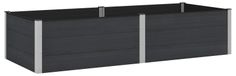 vidaXL Verhoogde plantenbak, zwart, 250 x 100 x 54 cm, WPC en Aluminium