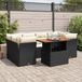 Prolenta Maison Exclusive - Tuinset voor de tuin, 7-delig, met kussens, zwart, van polyrotan