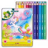 JOLLY X-BIG Candy Colours Set van 12 extra dikke en onbreekbare kleuren 6,4 mm vulling voor beginners
