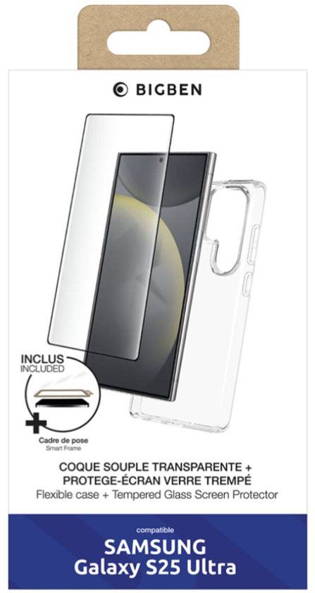 Bigben Connected Samsung Galaxy S25 Ultra Hoesje - 2-in-1 Set Flexibel, Transparant
