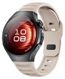 Wigento Huawei Watch 5 42mm Silicone Strap with Dot Pattern, Replacement, Beige