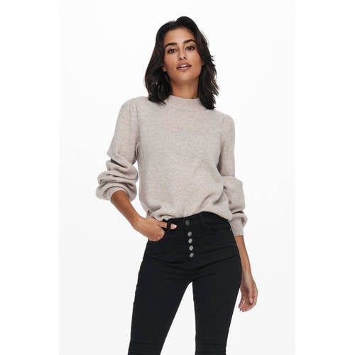 JDY JDYRUE Knitted Sweater with Pleats - Ecru