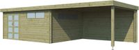 Woodlands Blokhut Modern met Overkapping Geïmpregneerd 905 x 385 cm