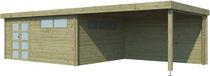 Woodlands Blokhut Modern met Overkapping Geïmpregneerd 905 x 385 cm