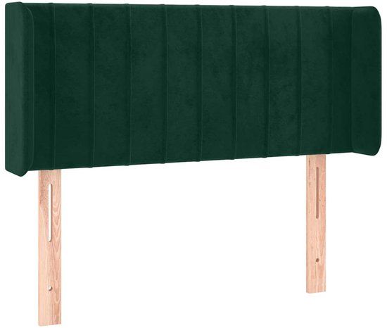 vidaXL Hoofdbord met randen 93x16x78/88 cm fluweel donkergroen