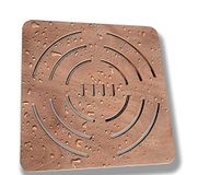 Castelmerlino Accessoires voor de douche, marine multiplex, natuur, 72 x 72 cm
