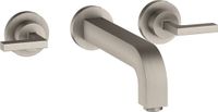 Hansgrohe AXOR Citterio 3-Loch Einbau-Waschtischarmatur, Auslauf 222mm, Hebelgriffe, Edelstahl