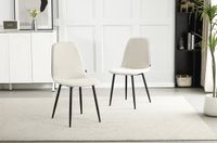 Colenis Milou Eetkamerstoel - Set van 4 - Licht Beige - Velvet - Industrieel Design