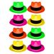 UV Floor - Set van 12 fluorescerende hoeden S-M - speciaal zwart en ultraviolet licht - 4 heldere kleuren - fluorescerende accessoires - dunne kunststof