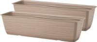 Form Plastic Plantenbak Balustrade - 2 stuks - Kunststof - Beige - L50 x B17 x H14 cm