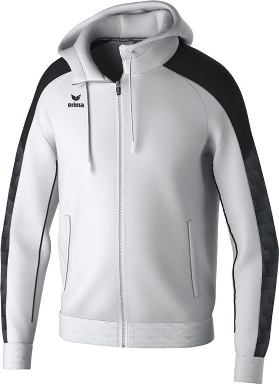 Erima Evo Star Trainingsjack Met Capuchon Heren - Wit / Zwart - Maat M