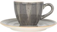 Bonna Aura Space - Tasses à expresso et sous-tasses - 80 cc - Porcelaine - Set de 6