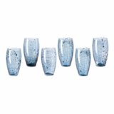 Loberon Glas set van 6 Kampala blauw/grijs
