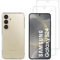 Phonillico® Schokbestendig hoesje voor Samsung Galaxy S24 en 2 Gehard glas Schermbeschermingsfilm