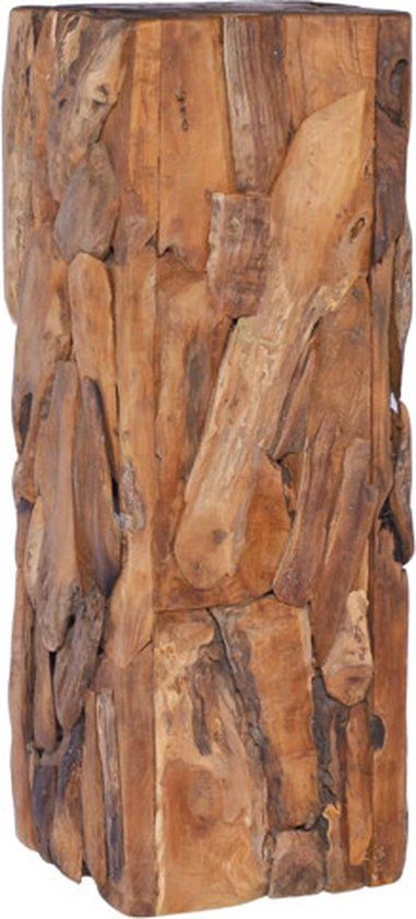 vidaXL Bijzettafel 30x30x80 cm massief teakhout