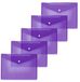 HERMA 20061 documenthoezen A5 transparant violetpaars, 5 stuks, kleine zichtbare zakken enveloppen met drukknopen, plastic enveloppen voor school, universiteit, kantoor, reizen