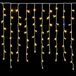 Elektronova Lichtgordijn met 120 leds, 3 m, geel licht, witte kabel, IP65, verlengbaar, met hangende draden in afwisselende lengtes (30-70-40-60 cm) voor watervaleffect
