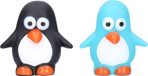 Merkloos Pinguin/badeendjes - rubber - 2 stuks - zwart en blauw - 6 cm - bad speelgoed