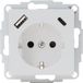 Kopp HK07 - geaard inbouwstopcontact, USB A/C, mat grijs