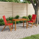 vidaXL 3-delige tuineetset Naturel Massief Acacia Hout