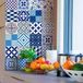 Lundro Azulejos Zelfklevende tegelstickers, cementtegels, mozaïektegels, wandtegels, badkamer en keuken, 15 x 15 cm, 24 delen