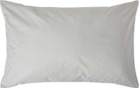 Homescapes Taie d'oreiller 50x75 cm – Gris argenté – 100% Percale de Coton Égyptien – 200 TC