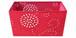FKL DESIGN Home Deco Milano Lampenkap "Milano" E14, rood, patroon – Moderne stoffen lampenkap, 24 x 10 x 14 cm, rechthoekige lampenkap voor tafellamp, plafondlamp en wandlamp