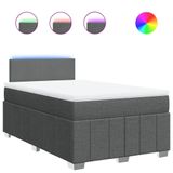 vidaXL Boxspringbed met matras, donkergrijs, 120x190 cm, gestoffeerd