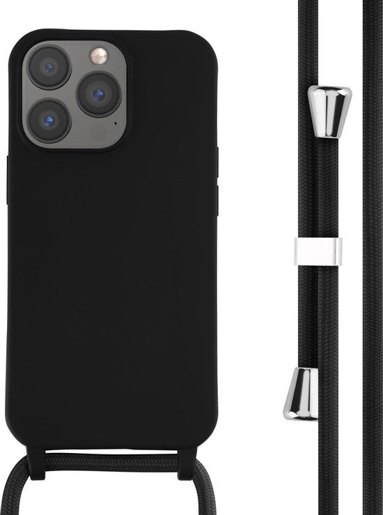 iMoshion Siliconen Hoesje met Koord iPhone 13 Pro - Zwart