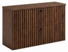3xE living Meuble de salle de bain Suspendu sous lavabo 80 cm, 2 tiroirs, Chêne Noyer + Plan de toilette Chêne Noyer, Poignées noires, 80 x 44,4 x 58,6 cm