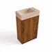 Saniclass Holz Pure Toiletmeubelset - 40x60.5cm - 1 deur - fontein travertine - kraangat rechts - walnut pure