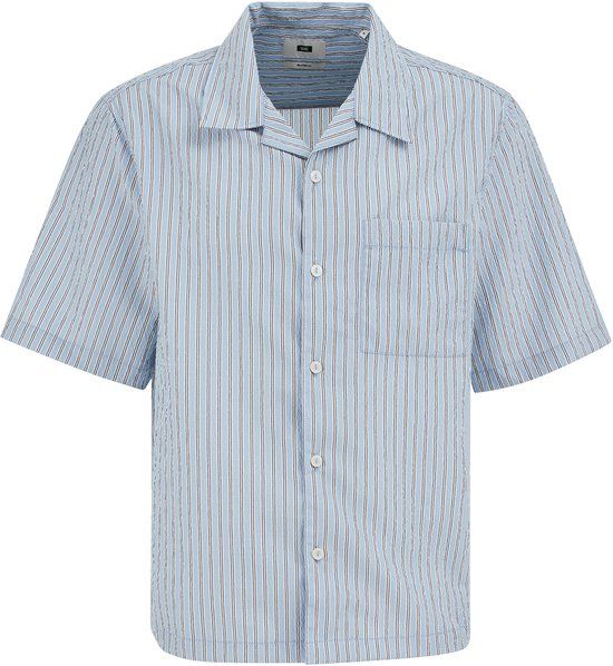 WE Fashion Heren relaxed fit seersucker overhemd