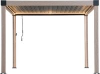 Sunjoy Multi Gazebo incl. éclairage LED et télécommande - 306cm x 306cm aspect chêne