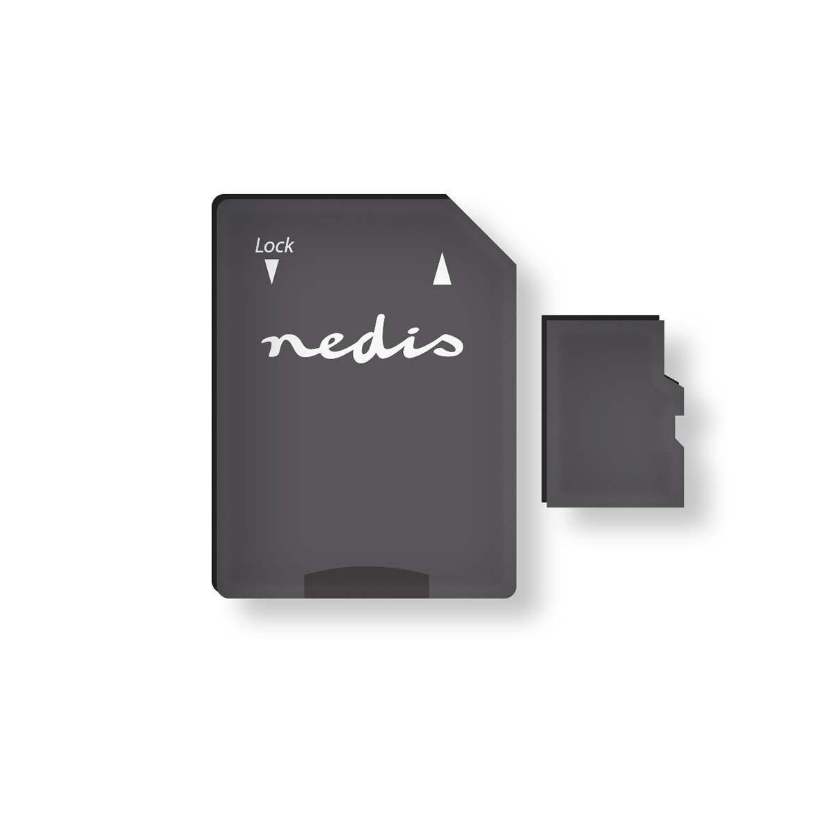 Nedis microSDXC - 64GB - UHS-I - SD-adapter - 90MB/s - Zwart