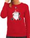 Bellatio Decorations foute kersttrui / sweater - voor dames - karaoke gnoom - rood - kerstkabouter S