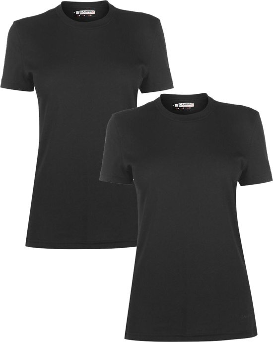 Campri Thermoshirt korte mouw (2-Pack) - Sportshirt - Dames - Maat L - Zwart