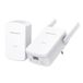Mercusys MP510 Kit Powerline Kit Homeplug AV2 tot 1000 Mbps en WLAN 300 Mbps, Gigabit LAN-aansluiting, plug and play, compatibel met alle routers, hoge Powerline-technologie
